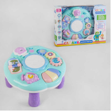 Ігровий музичний столик 43285 (18) “TK Group“, ОЗВУЧУВАННЯ УКРАЇНСЬКОЮ МОВОЮ, 3в1, підсвічування, мелодії, 2 пісеньки, звуки, в коробці