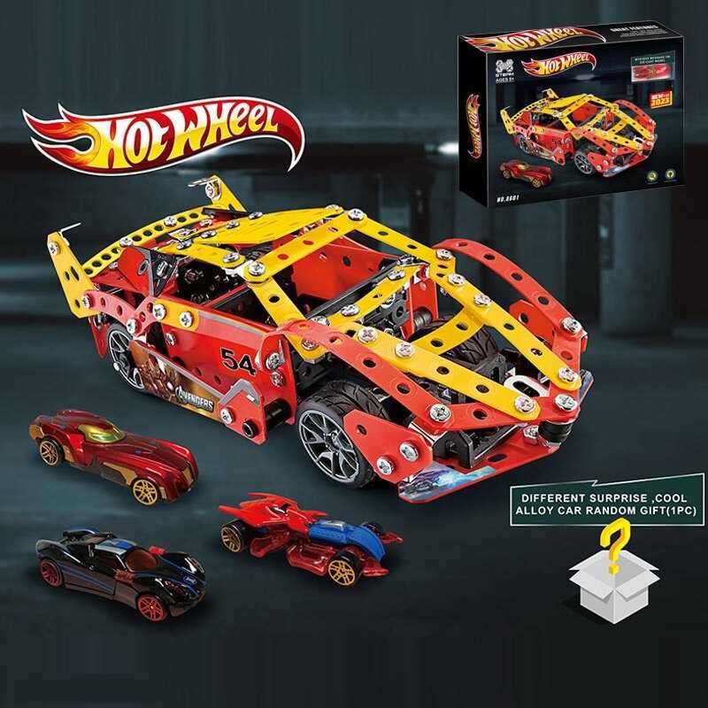 Конструктор металевий 8601 (36/2) “Автомобіль”, металопластикова машинка, інструменти, в коробці