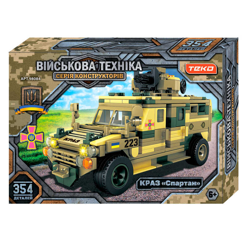 Конструктор “Військова техніка“ 98084 (24) “Teko“, 354 деталі, краз “Спартан“, в коробці