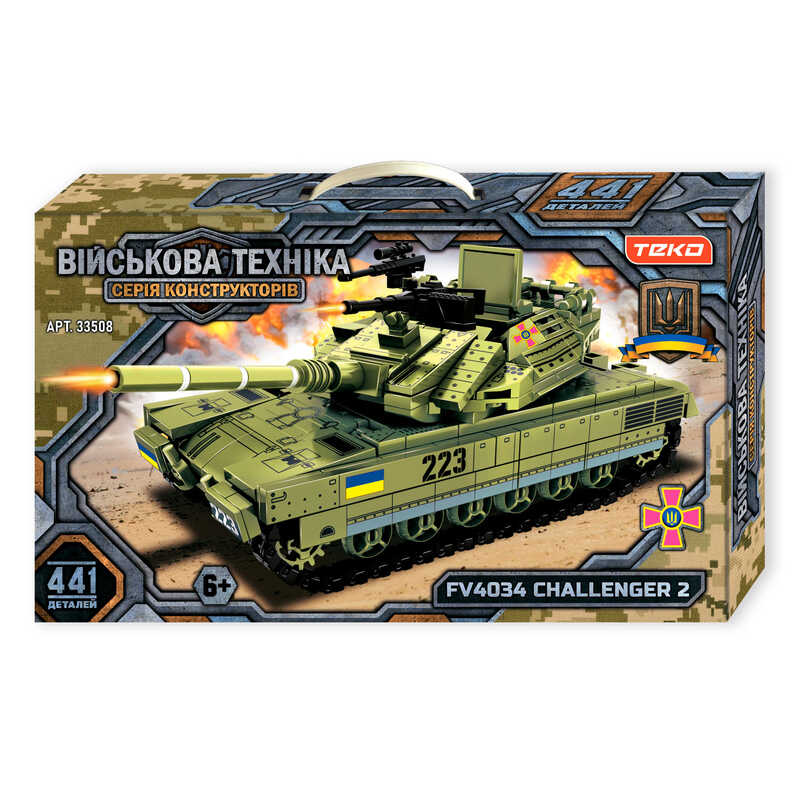 Конструктор “Військова техніка” 33508 (24) “Teko“, 441 деталь, танк Challenger 2, в коробці