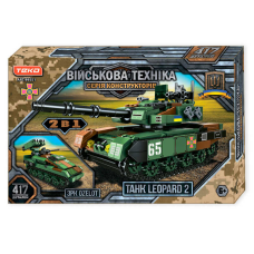 Конструктор “Військова техніка” 49551 (24) “Teko“, 417 деталей, танк “LEOPARD 2” та ЗРК “OZELOT”, в коробці