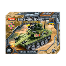 Конструктор “Військова техніка” 55938 (36) “Teko“, 294 деталі, танк “LC-08 Anders”, рухомі елементи, в коробці