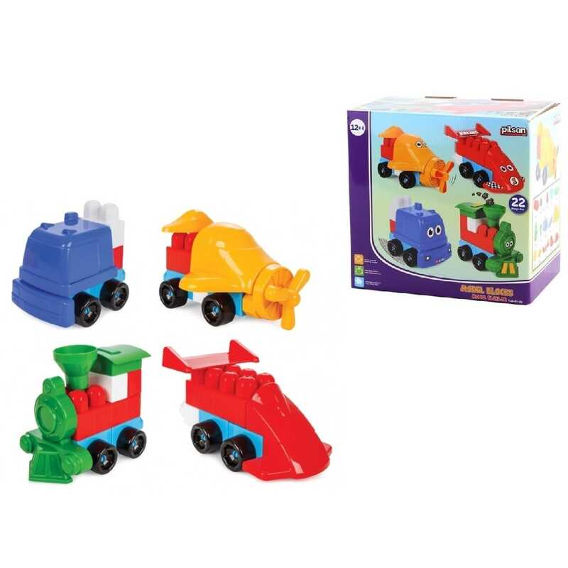 Конструктор-машина 03-213 Pilsan (12) 4 варіанти збірки, 22 деталі, у коробці