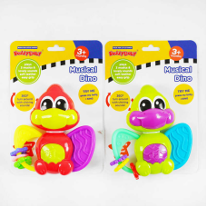 Брязкальце 0982 (48) 2 кольори, “Динозаврик”, підсвічування, мелодії, прорізувач, рухомі елементи, пальчикові ігри, на листі