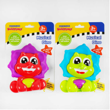 Брязкальце 0983 (48) 2 кольори, “Динозаврик”, підсвічування, мелодії, прорізувач, рухомі елементи, на листі