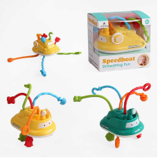 Брязкальце 1159 (192/2) 2 види, пальчикові ігри, тріскачка, гумові мотузочки, прорізувачі, в коробці