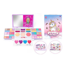 Косметика 2619 K (48) розкладна палетка, тіні, рум“яна, глітер, блиски для губ, 2 пензлики, 2 аплікатори, дзеркальце, наліпки, в коробці