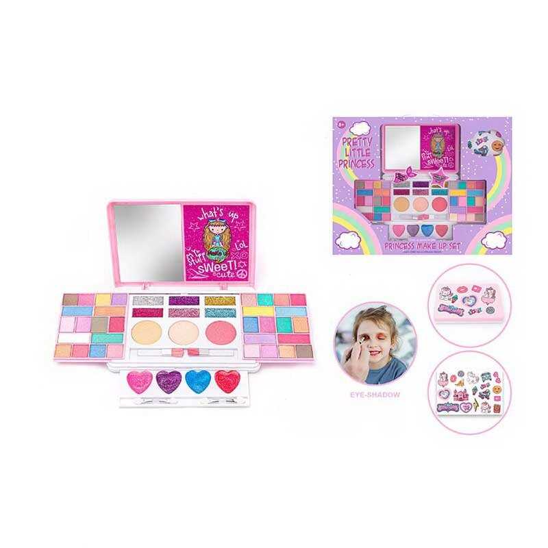 Косметика 2631 C (36/2) тіні для повік, блиски для губ, рум’яна, аплікатори, дзеркальце, наліпки, в коробці