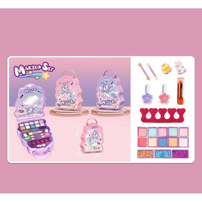 Косметика AA 2811 (140/2) лаки, помада, тіні, глітер, аплікатори, аксесуари для манікюру, в боксі