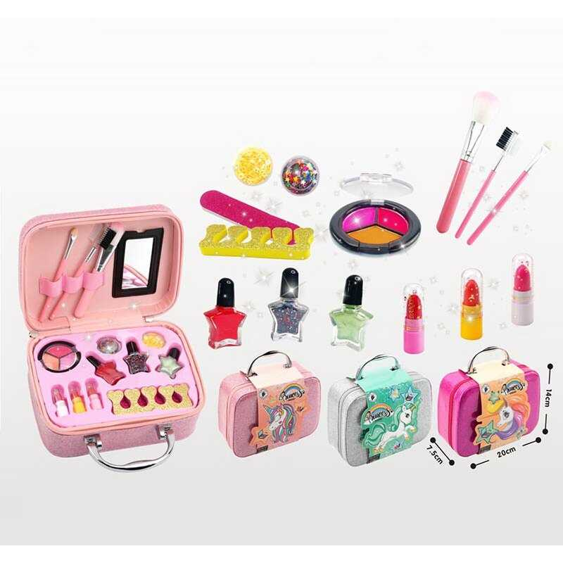 Косметика B 160 (60/2) тіні, помада, лаки, пензлики, набір для манікюра, у валізі