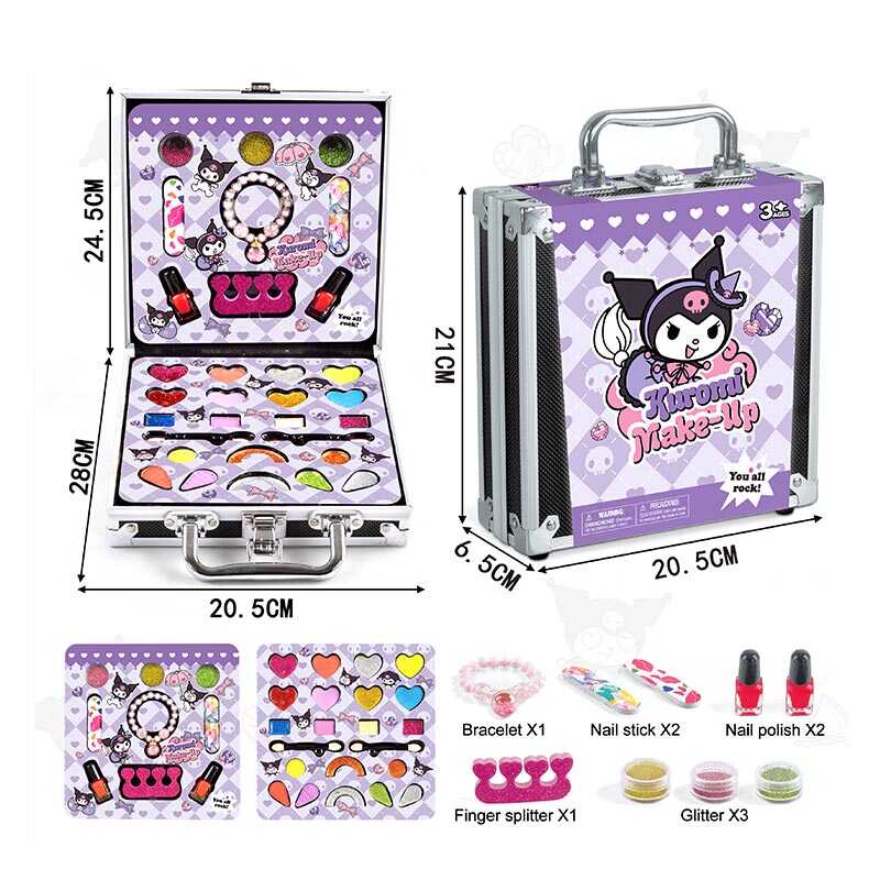 Косметика FT 2077 A (48) тіні, помади, блискітки, лаки, бафи, браслет, у валізі