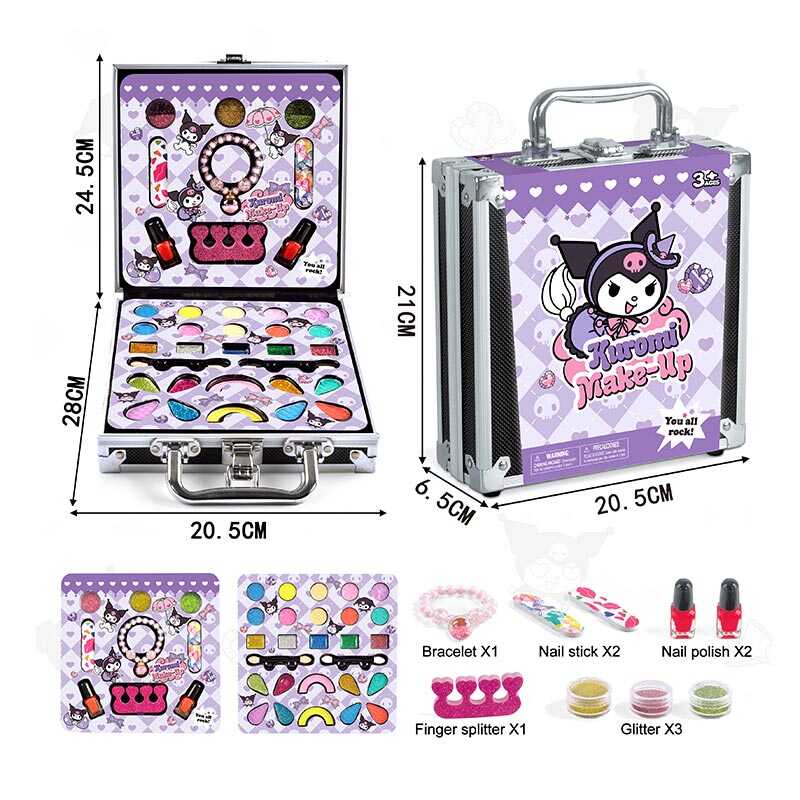 Косметика FT 2077 C (48) тіні, помади, блискітки, лаки, бафи, браслет, у валізі