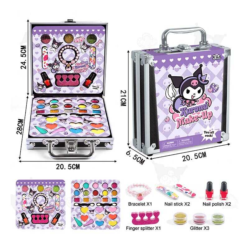 Косметика FT 2077 D (48) тіні, помади, блискітки, лаки, бафи, браслет, у валізі