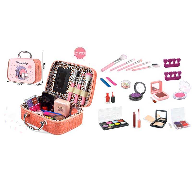 Косметика FT 2100 F (72) тіні, рум“яна, аплікатор, помада, пилочки для нігтів, лак, пудра, пензлики, хайлайтер, декоративні блискітки, у валізі 