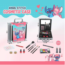 Косметика FT 2104 E (48) 15 елементів, дзеркальце, тіні, помади, блискітки, пензлі, накладні нігті, у валізі