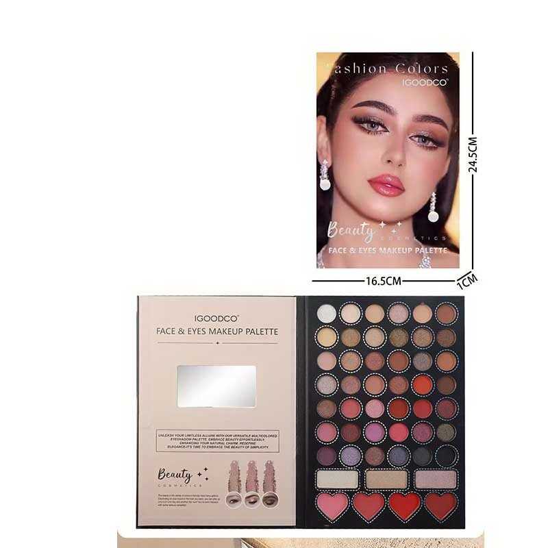 Косметика IG 3071 (96/8), рум’яна, хайлайтери, 42 кольорів тіней, дзеркало, в коробці 