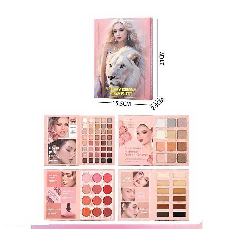 Косметика IG 3096 (96/8) палетка-книжка, тіні для повік, рум’яна, контуринг, хайлайтери, в коробці