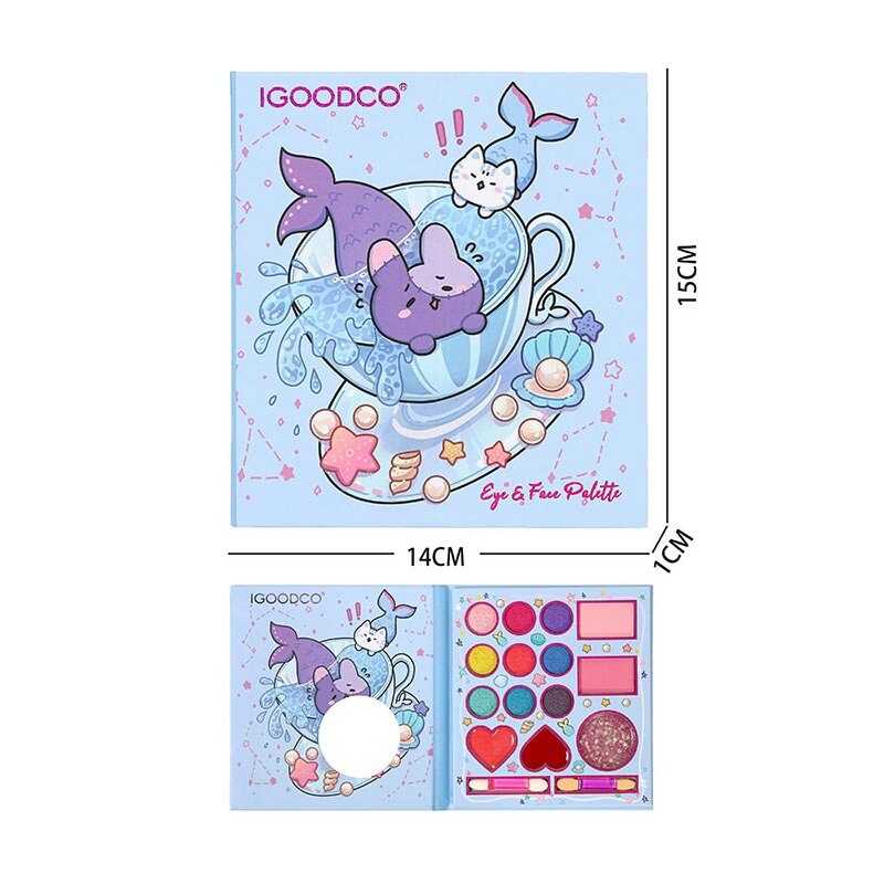 Косметика IG 35511 (192) 9 кольорів тіней та аплікатори, рум“яна, блиск для губ, у коробці