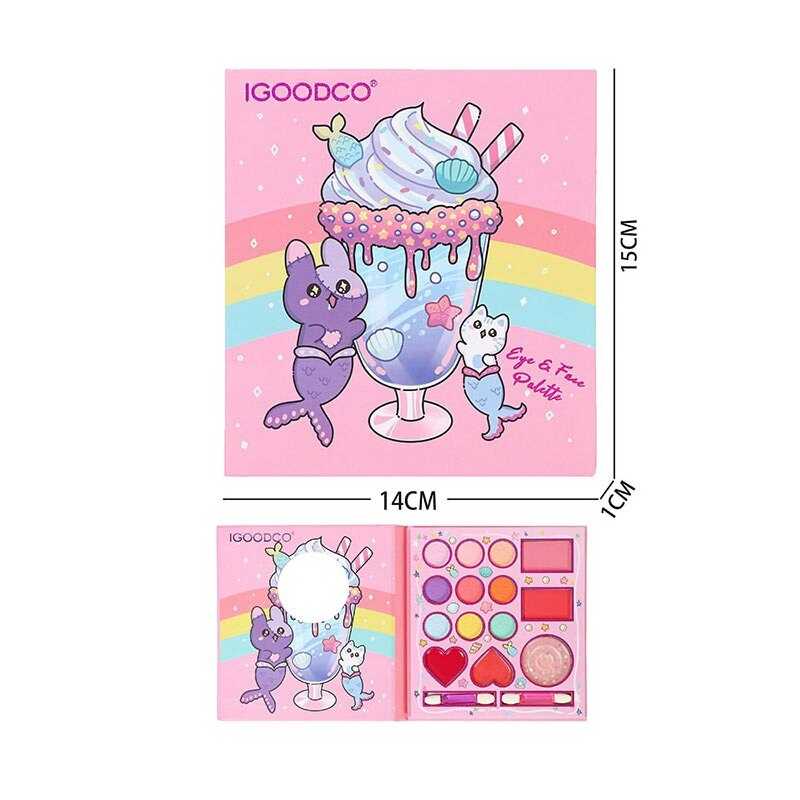 Косметика IG 35512 (192) 9 кольорів тіней та аплікатори, рум“яна, блиск для губ, у коробці