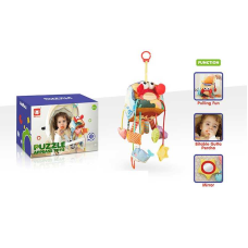 Брязкальце 20690 (36) 2 види, м“який куб, мотузки для перетягування, прорізувач, шелесткі елементи, пискавка, кільце-тримач, в коробці