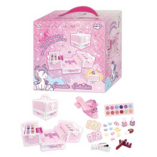 Косметика J 1131 (18/2) тіні, лаки для нігтів, блиски, наклейки, аксесуари, туфлі, кільця, в коробці