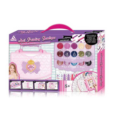 Косметика J 3019 (24) тіні, глітери, аплікатори, наклейки, помада, сумочка в коробці