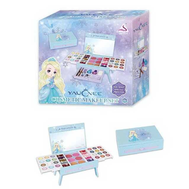 Косметика J 5001 (12/2) 12 тіней, 12 глітерів, лаки, пензлі, рум’яна, пудра, олівці, спонж, блиски для губ, дзеркало, органайзер, в коробці