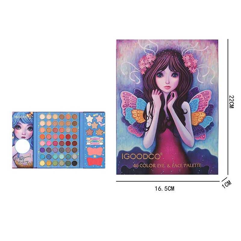 Косметика LK 5117 (96) 46 кольорів, матові та глітерні тіні, рум“яна, 2 аплікатори, в коробці 