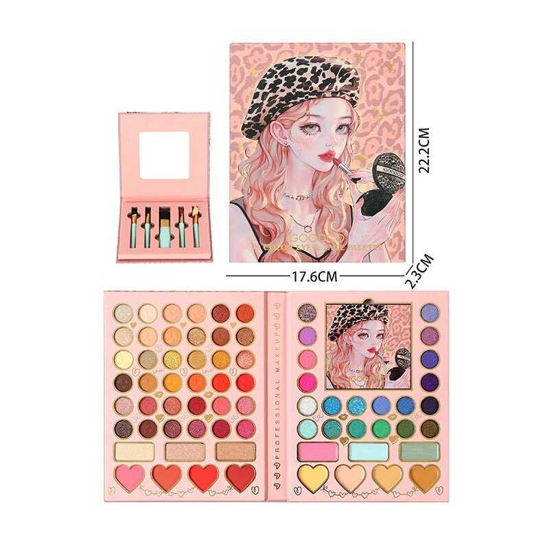 Косметика LK 5145 (96) 56 кольорів тіней, рум’яна, хайлайтери, коректори, в коробці