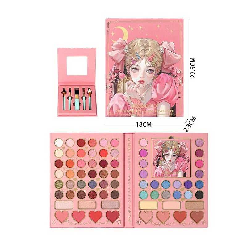 Косметика LK 5146 (96) тіні, хайлайтер, рум’яна, бронзер, дзеркало, пензлики, в коробці