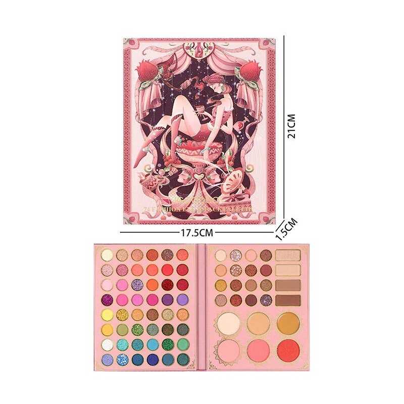 Косметика LK 5160 (96/8) 64 кольори тіней, рум“яна, контуринг, хайлайтер, у коробці