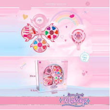 Косметика M 719 (48/2) розкладна палетка, тіні для повік, рум’яна, лак, бальзам для губ, аплікатори для тіней, блиски для губ, глітер, в коробці