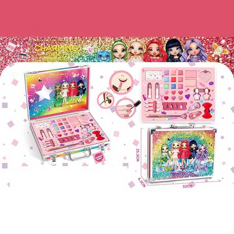 Косметика XF 1818 C (20/2 тіні для повік, румяна, помада, аплікатори, лак, хайлайтер, прикраси для волосся, пудра у боксі