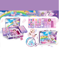 Косметика XF 1823 E (30/3) тіні для повік, румяна, помада, аплікатори, лак, хайлайтер, у боксі