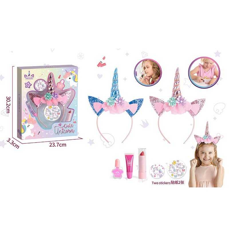 Косметика з прикрасами AA 2611 (120/2) 2 види, обруч, лак для нігтів, блиск, помада, наліпки, в коробці Косметика з прикрасами AA 2611 (120/2) 2 види, обруч, лак для нігтів, блиск, помада, наліпки, в коробці