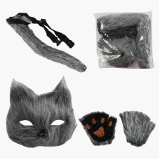 Костюм квадробера C 72107 (120) маска, хвіст з регульованим ремінцем, рукавички, в пакеті