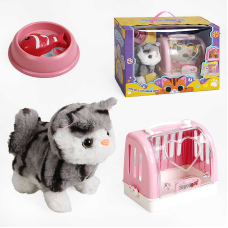 Кошеня 933-78 E (6) нявкає, ходить, виляє хвостом, переноска, поїлка, аксесуари, в коробці