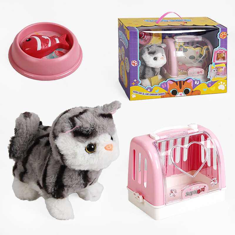 Кошеня 933-78 E (6) нявкає, ходить, виляє хвостом, переноска, поїлка, аксесуари, в коробці