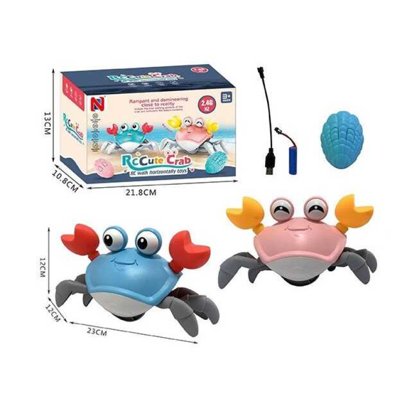 Краб 66-120 (48) 2 кольори, акумулятор - 3.7 V, пульт, USB - кабель, підсвічування, пісня англійською мовою,  рухливі кінцівки, в коробці