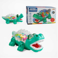 Крокодил 5937 B (60/2) звук, підсвічування, пісня англійською, рухливі шестерні, колесо вільного ходу, в коробці