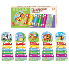 Ксилофон 18904 (60) “WToys“, дерев“яна основа, 5 металевих пластин, молоточки, в коробці, ВИДАЄТЬСЯ ТІЛЬКИ МІКС ВИДІВ