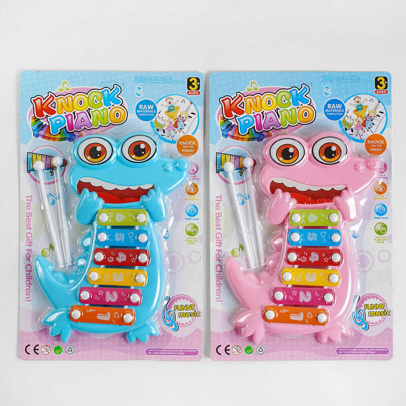 Ксилофон Y 9097 (120/2) “Динозаврик“, 2 кольори, на листі