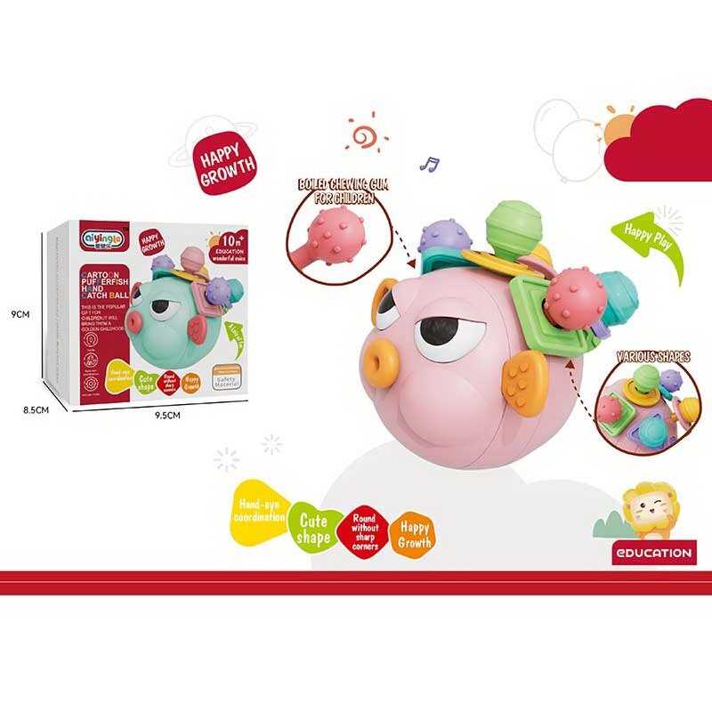 Брязкальце 368-40 (192) “Риба фугу”, прорізувачі, тріскачка, в коробці