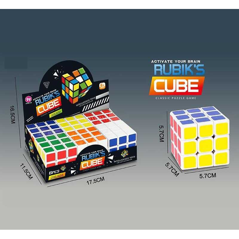 Кубик Рубіка HJ 008-3 R (48) ЦІНА ЗА 6 ШТУК В БЛОЦІ, 5.7 х5.7х 5.7 см, в коробці