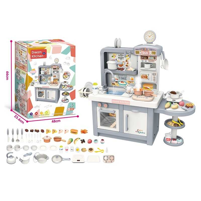 Кухня 100 T-3 (4) висота - 98 см, звук, музика, підсвічування, парогенератор, мийка з подачею води, посуд, прилади, продукти, в коробці