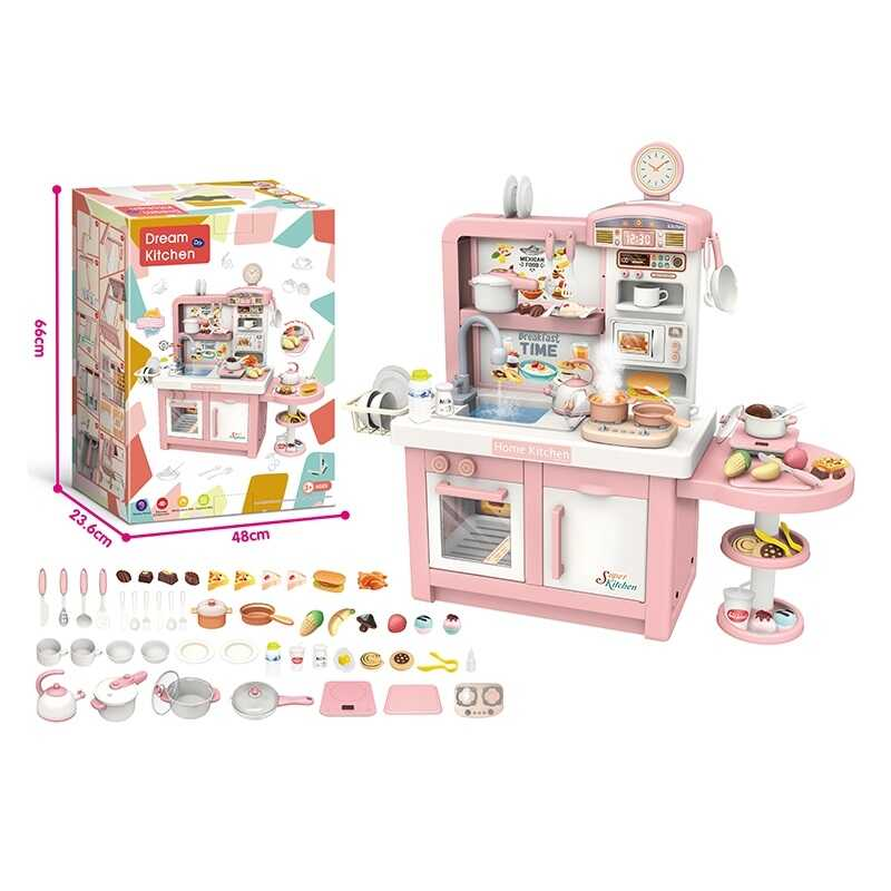 Кухня 100 T-4 (4) висота - 98 см, звук, музика, підсвічування, парогенератор, мийка з подачею води, посуд, прилади, продукти, в коробці