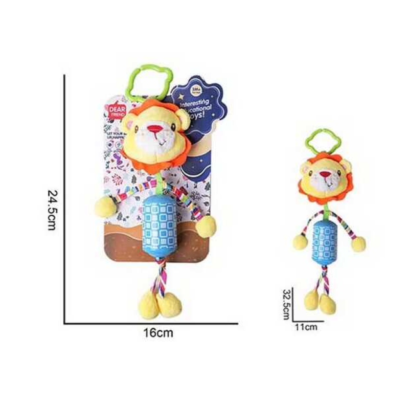 Брязкальце 688 M100 (120) “Левенятко”, пискавка, текстильне, кріплення для підвішування, мелодія вітру, в пакеті 