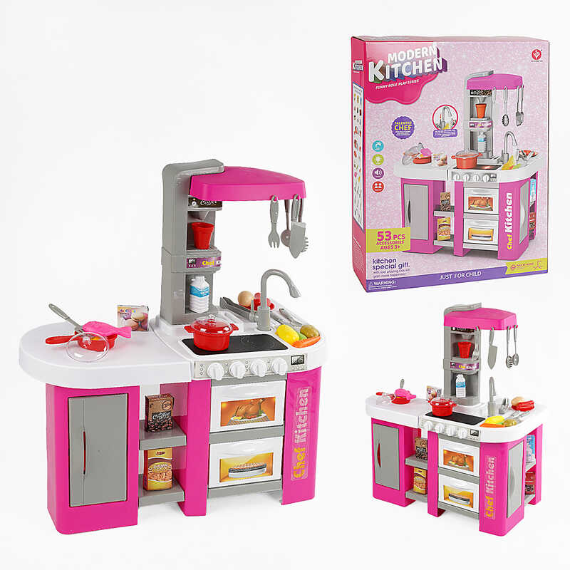 Кухня 922-169 (6) висота 72 см, 53 елементи, звуки, мелодії, підсвічування, автоматична подача води, в коробці