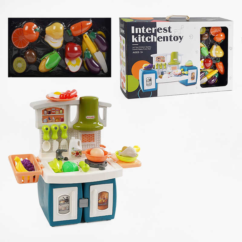 Кухня BC 8804 (16/2) висота - 29 см, звук, підсвічування, витяжка, духова шафа, плита, набір продуктів, посуд, наліпки, в коробці