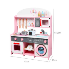 Кухня C 69829 (2) дерев“яна, 62х23х68.2см, духова піч, мультиварка, мийка, пральна машина, набір посуду, кухонне приладдя, в коробці